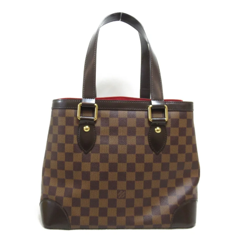 Louis Vuitton crossbody bags in a bold red color for a statementLOUIS VUITTON Hamstead PM Tote Bag Brown Ebene Damier PVC coated canvas N51205