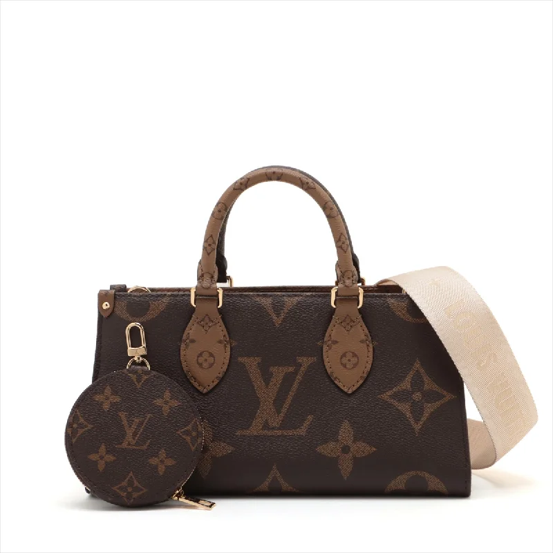 Louis Vuitton bags with a detachable mobile phone holder for convenienceLouis Vuitton Giant Monogram Reversee On The Go EW M46653