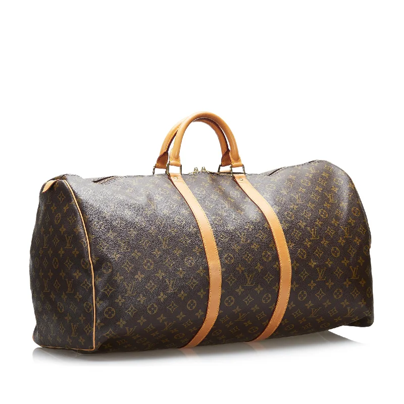 Ladies Louis Vuitton shoulder bags with a magnetic - closure flap for easeLouis Vuitton Monogram Keepall 60 (SHG-36948)