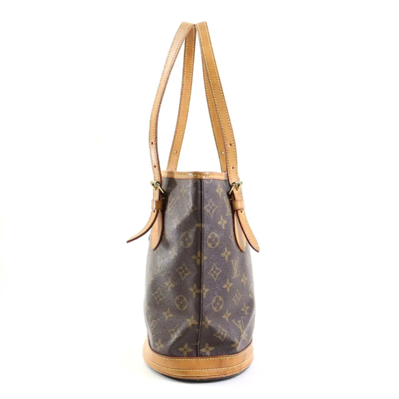 Ladies Louis Vuitton Capucines bags with a detachable shoulder strapLOUIS VUITTON Handbag Monogram Bucket PM Canvas Brown Women's M42238