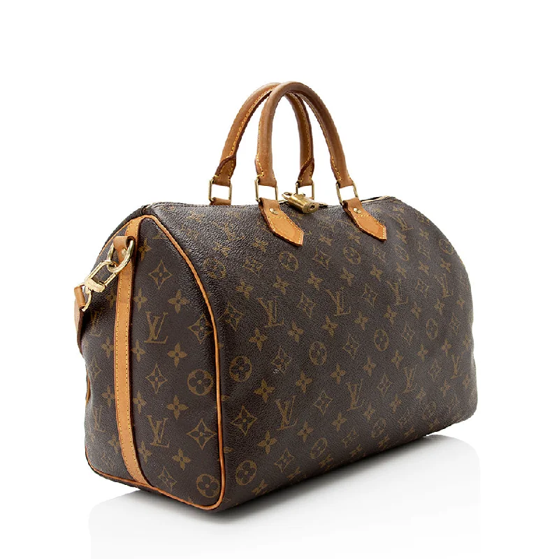 Louis Vuitton bags with a detachable mobile phone holder for convenienceLouis Vuitton Monogram Canvas Speedy Bandouliere 35 Satchel (20549)