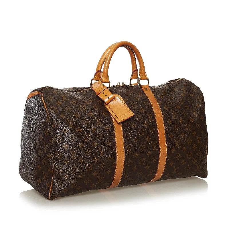 Louis Vuitton tote bags with a spacious interior and multiple pocketsLouis Vuitton Monogram Keepall 50 (SHG-35808)