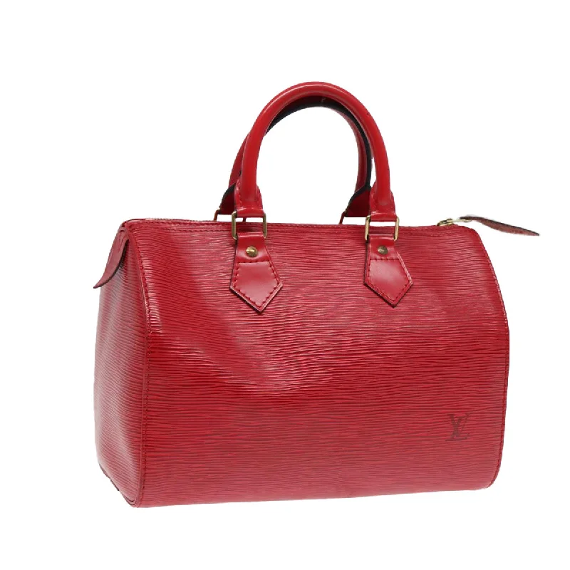 Louis Vuitton Alma bags with a monogram - embossed leather surfaceLOUIS VUITTON Epi Speedy 25 Hand Bag Castilian Red M43017 LV Auth ep5560