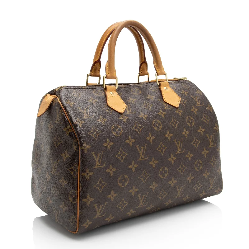 Louis Vuitton handbags with a metal - framed clasp for durabilityLouis Vuitton Monogram Canvas Speedy 30 Satchel (6mI3UA)