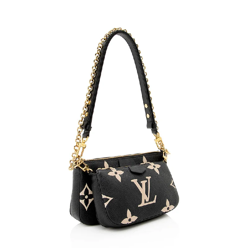 Ladies Louis Vuitton shoulder bags with a magnetic - closure flap for easeLouis Vuitton Empreinte Giant Monogram Multi-Pochette Accessoires (21790)