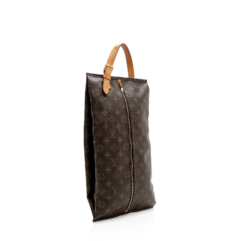 Louis Vuitton tote bags with a water - resistant coating for outdoor useLouis Vuitton Monogram Canvas Shoe Pouch (22860)