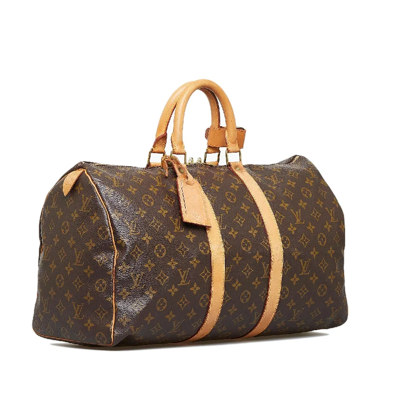 Louis Vuitton bags with a detachable mobile phone holder for convenienceLouis Vuitton Monogram Keepall 45 (SHG-TbBeop)