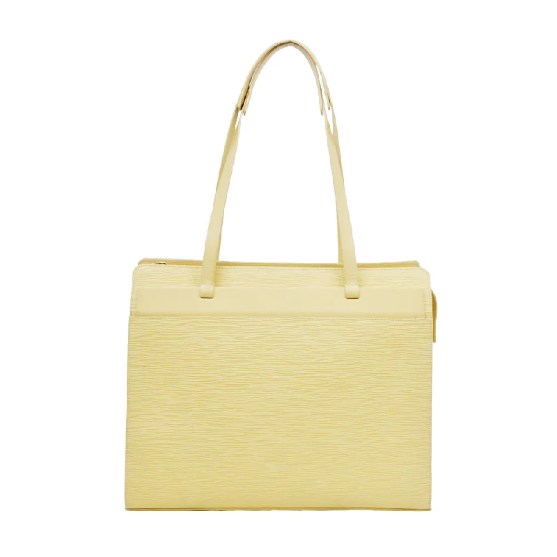 Louis Vuitton bags with a chain - link trim and a leather body for a modern edgeLouis Vuitton GM Vanilla Handbag Yellow M5250A