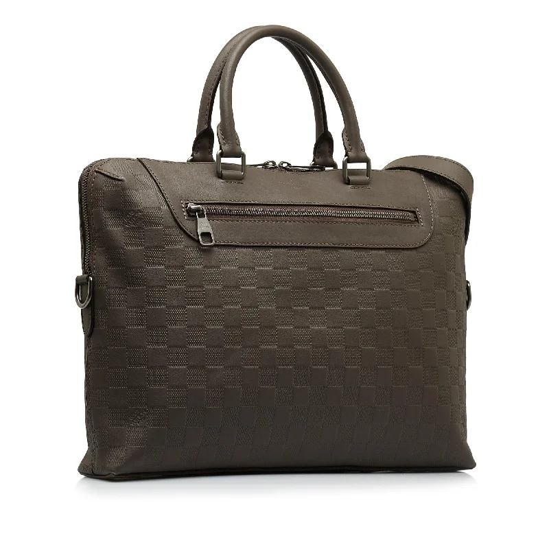 Louis Vuitton bags with a detachable mirror inside for on - the - go touch - upsLouis Vuitton Damier Infini Porte-Documents Jour (S1f29O)