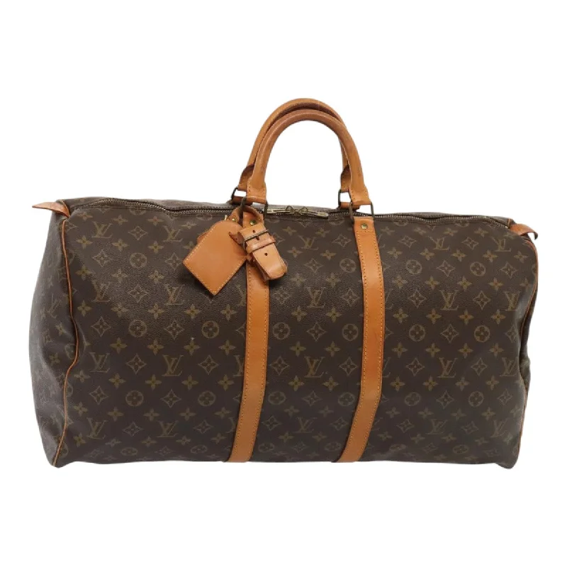 Ladies Louis Vuitton Capucines bags with gold - toned hardwareLOUIS VUITTON Monogram Keepall 55 Boston Bag M41424 LV Auth bs17135