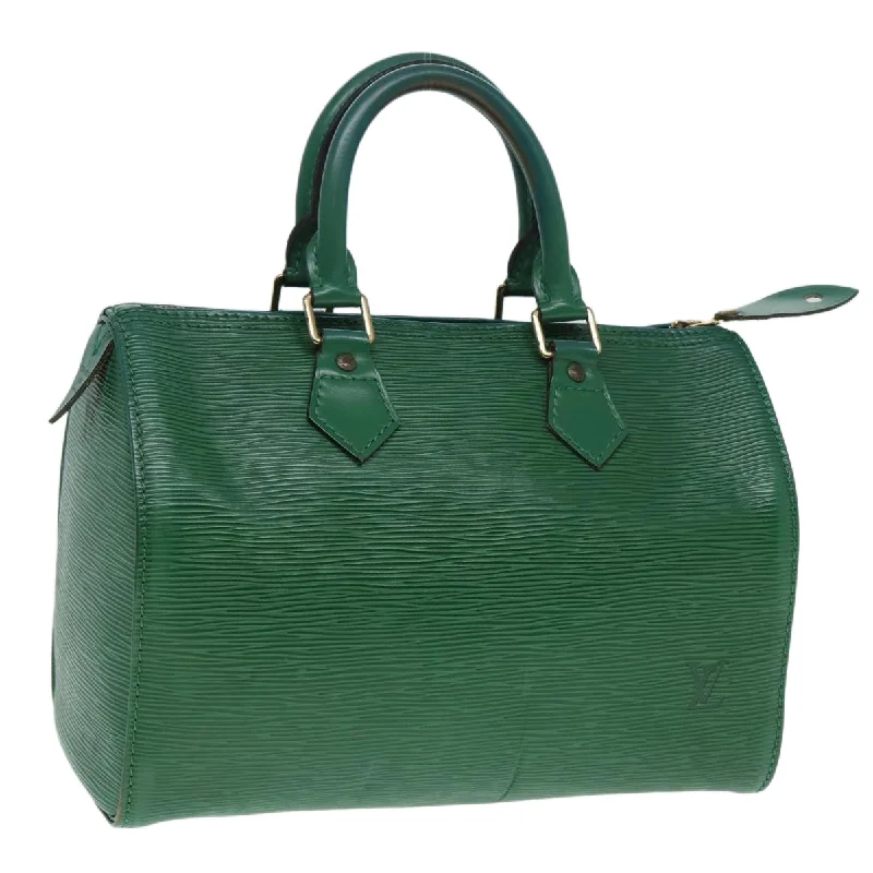 Louis Vuitton tote bags with a double - handle and shoulder - strap optionLOUIS VUITTON Epi Speedy 25 Hand Bag Borneo Green M43014 LV Auth 87773