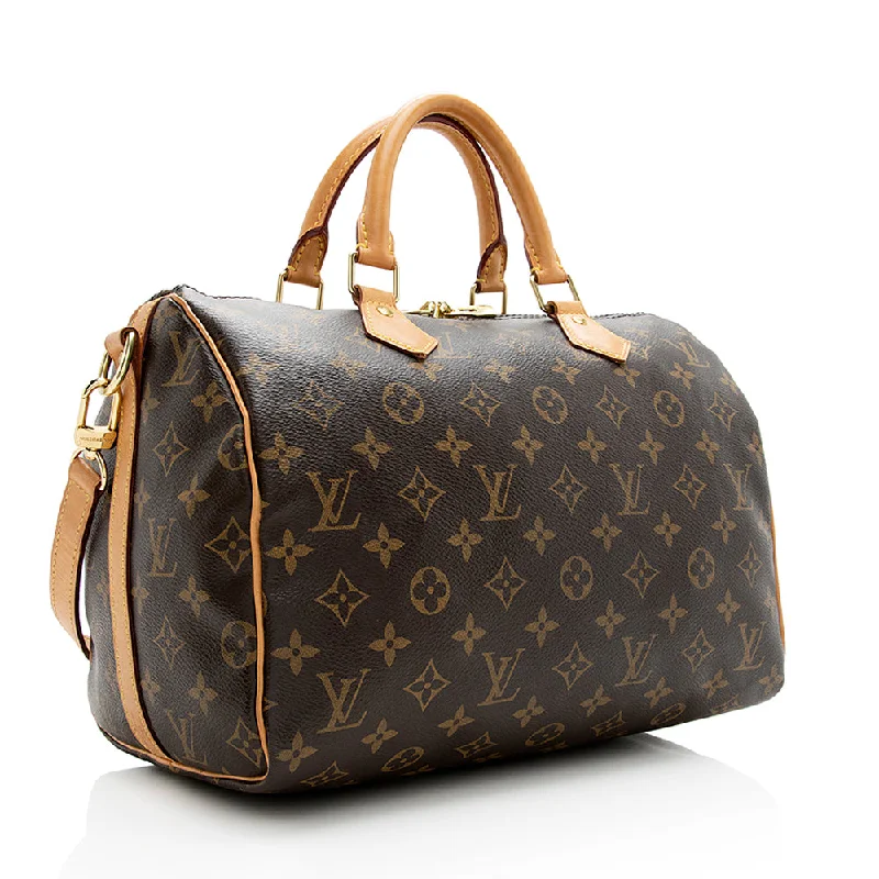 Louis Vuitton tote bags with a printed LV logo on the front for brand visibilityLouis Vuitton Monogram Canvas Speedy Bandouliere 30 Satchel (21089)