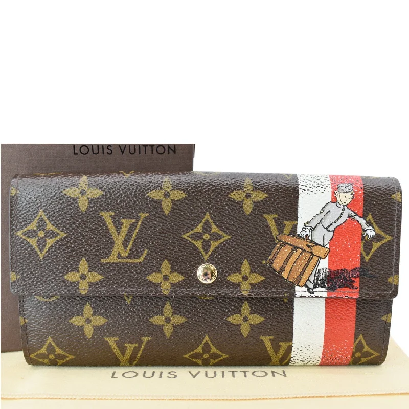 Ladies Louis Vuitton shoulder bags with a magnetic - closure flap for easeLOUIS VUITTON Groom Portefeuille Sarah Monogram Canvas Wallet Brown