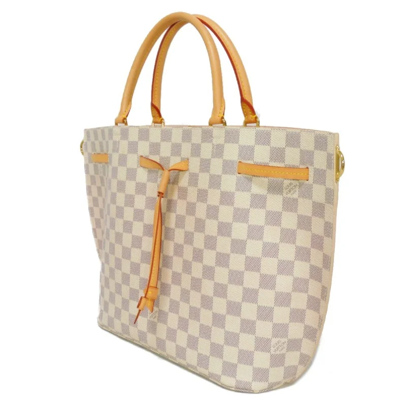 Louis Vuitton bags with a detachable mirror inside for on - the - go touch - upsLOUIS VUITTON Handbag Girolatta Logo White 2WAY Shoulder Bag Damier Azur Rose Ballerine N41579 Women's