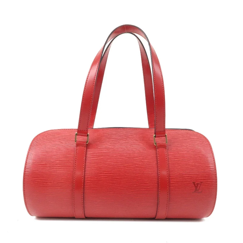 Louis Vuitton Petite Malle bags with a hard - shell structure for uniquenessLouis Vuitton Epi Soufflo Hand Bag Castillian Red M52227