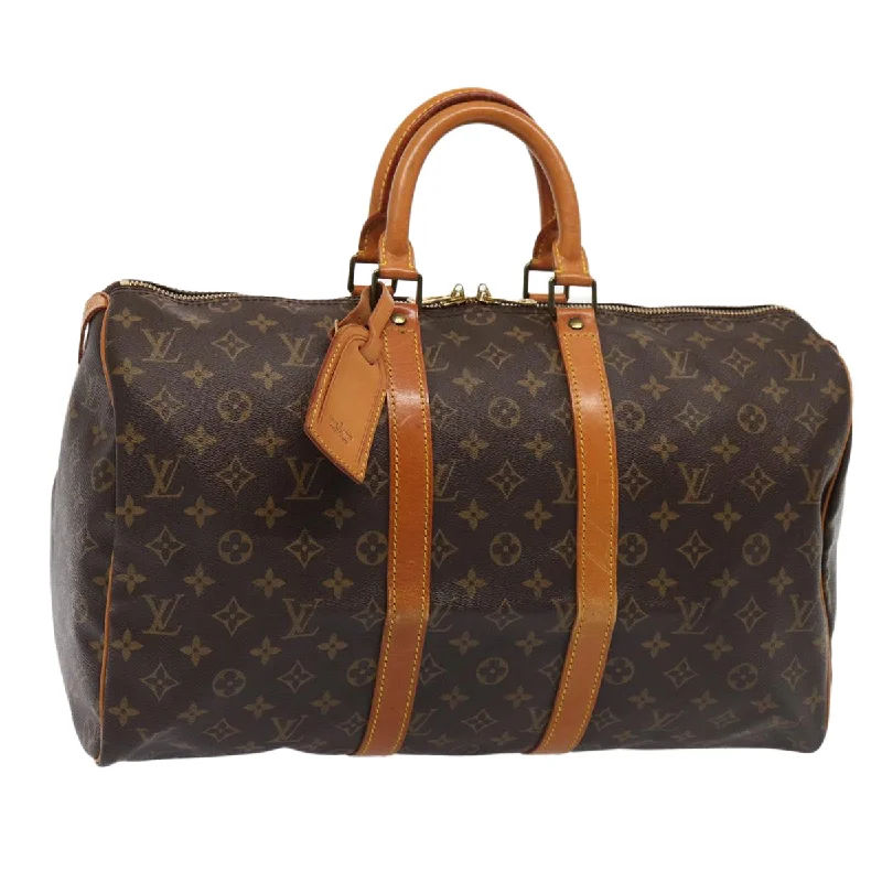 Louis Vuitton handbags with a metal - framed clasp for durabilityLOUIS VUITTON Monogram Keepall 45 Boston Bag M41428 LV Auth 86739