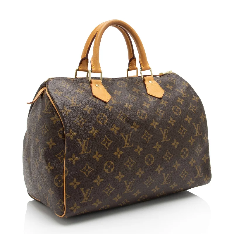 Louis Vuitton handbags with a patent - leather finish for a shiny lookLouis Vuitton Monogram Canvas Speedy 30 Satchel (8PH2A9)