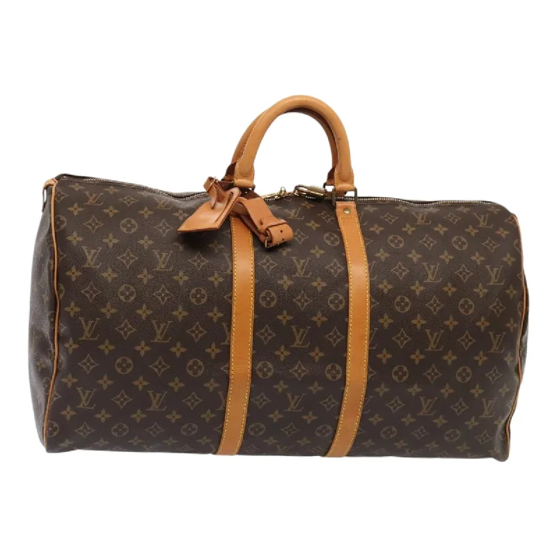 Louis Vuitton bags with a front - flap pocket for quick - access itemsLOUIS VUITTON Monogram Keepall 55 Boston Bag M41424 LV Auth ki4819