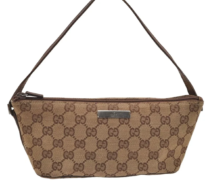 Ladies Gucci Dionysus bags with a star - shaped charmAuthentic GUCCI Hand Bag Pouch Purse GG Canvas Leather 07198 Brown 6427D