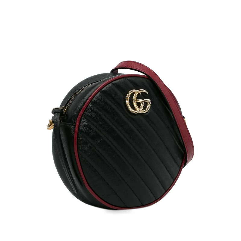 Gucci Marmont bags for women with a snakeskin - effect panelGucci Mini Torchon GG Marmont Round Crossbody Bag qSKdwn)