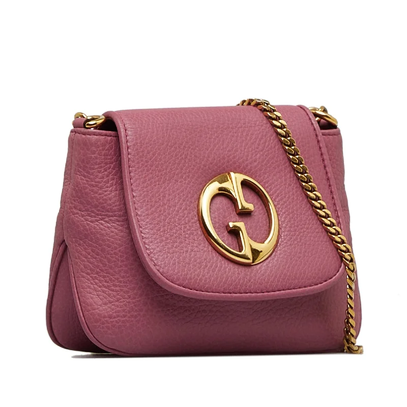 Women Gucci bags with a front - flap pocket for quick - access itemsGucci Small 1973 Leather Chain Crossbody bag (3UqCpK)