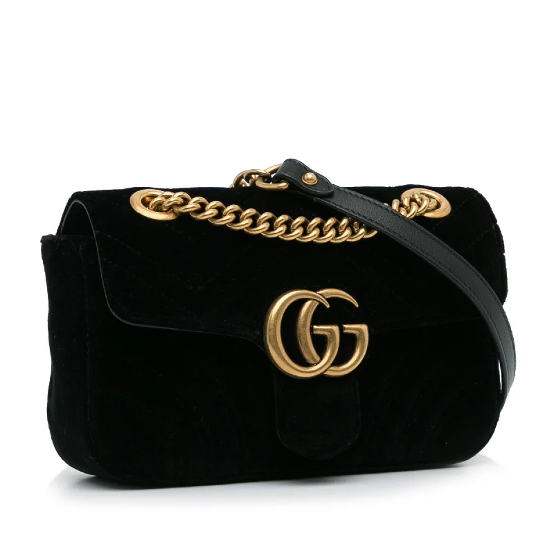 Gucci handbags for women with a metal - framed claspGucci Mini GG Marmont Matelasse Velvet Crossbody (uTjykr)