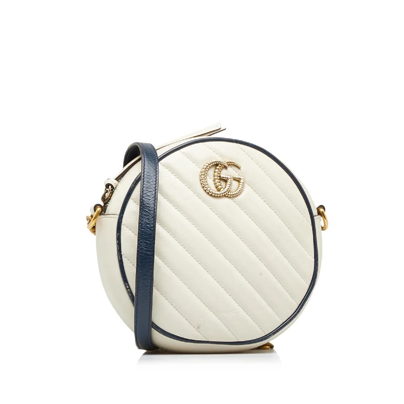 Gucci handbags for women with a beaded trimGucci Mini Torchon GG Marmont Round Crossbody Bag (QPna6L)