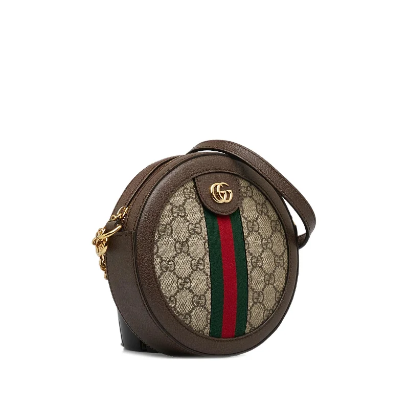 Gucci handbags for women with a metal - framed claspGucci Mini GG Supreme Round Ophidia Crossbody (oKTNkt)