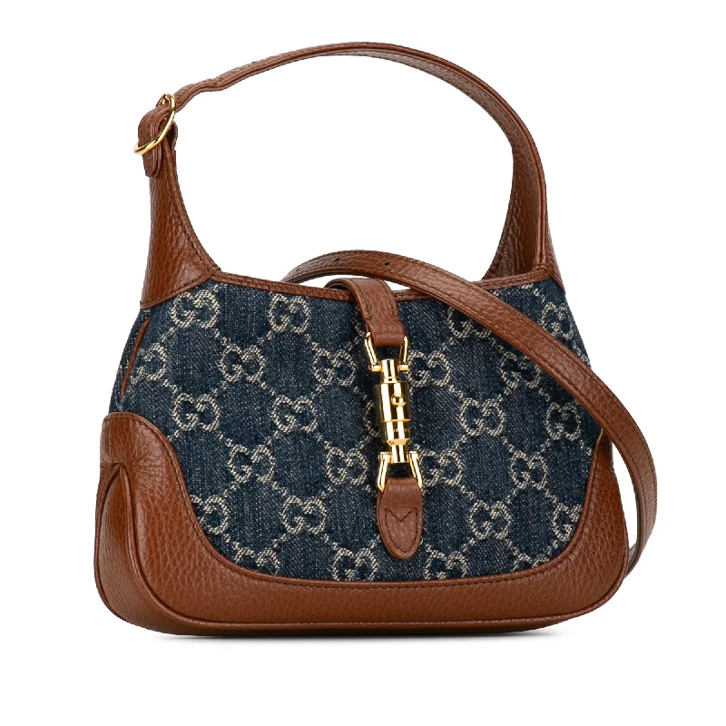 Ladies Gucci shoulder bags with a single - handle designGucci Mini GG Denim Jackie 1961 Crossbody dokpc3)