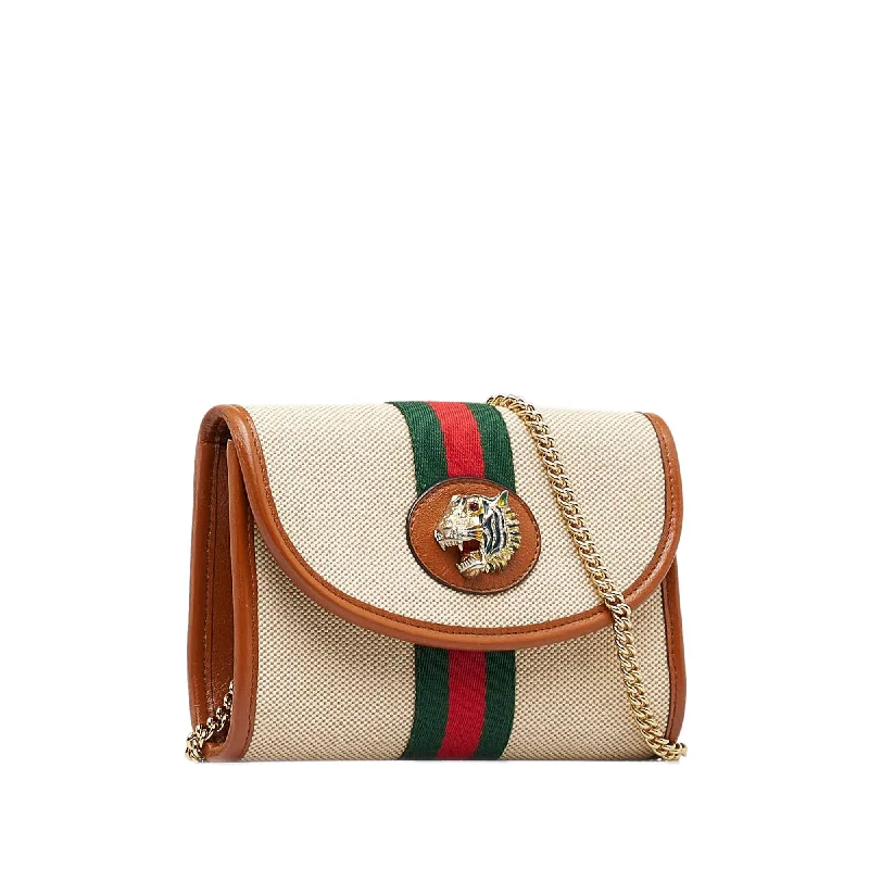 Women Gucci crossbody bags with a woven leather strapGucci Mini Rajah Web Chain Crossbody Bag (01btm5)