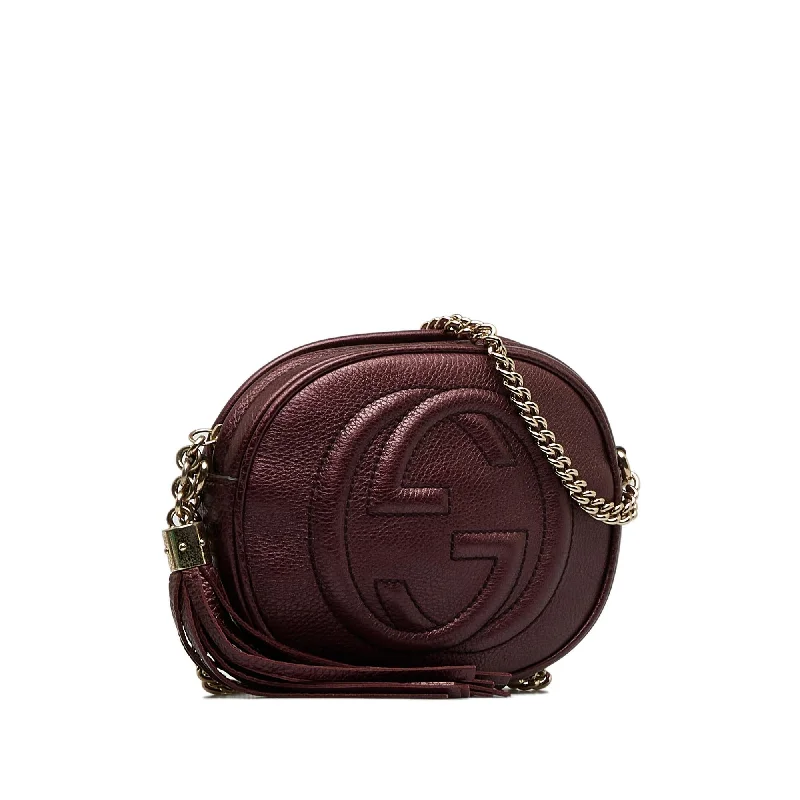 Gucci crossbody bags for women with adjustable leather strapsGucci Mini Soho Chain Crossbody (Nv9jIP)