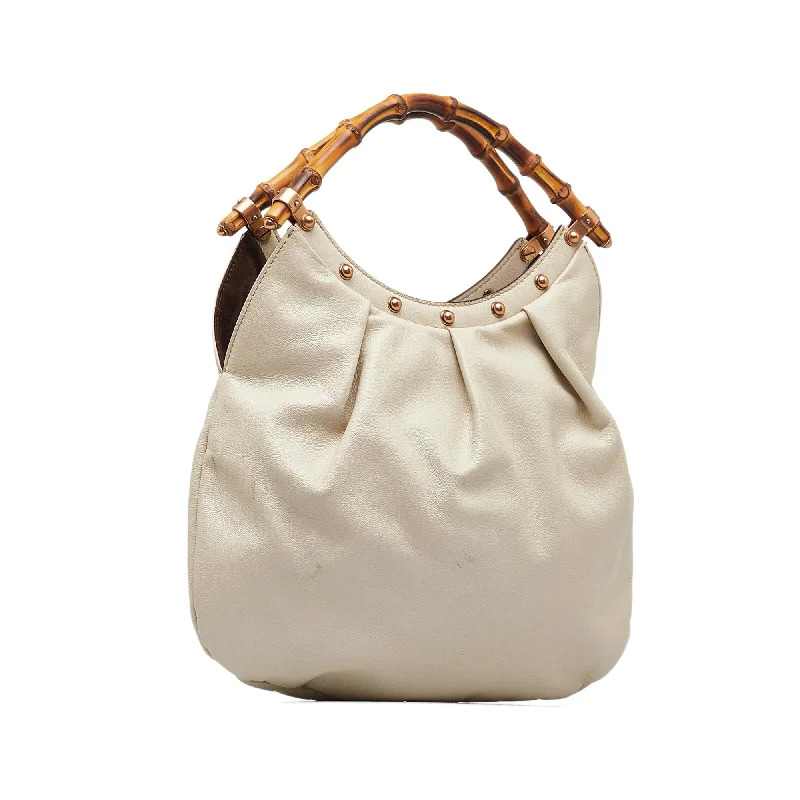 Women Gucci bags with a front - zip pocket for small itemsGucci Mini Bamboo Studded Hobo (rQvld0)