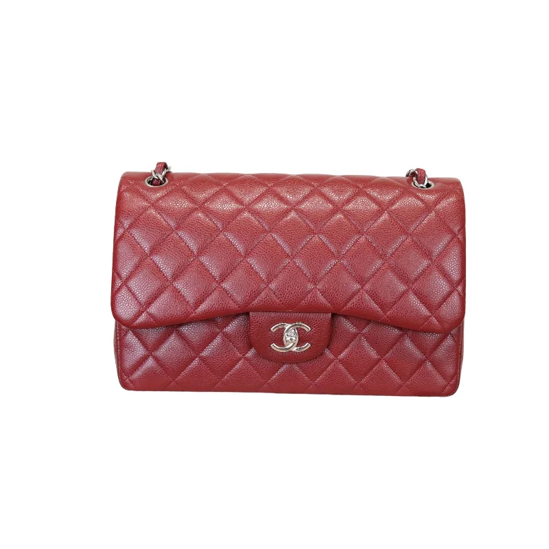 Chanel bags for a polished and professional appearanceClassic Double Flap Jumbo Caviar Red SHW