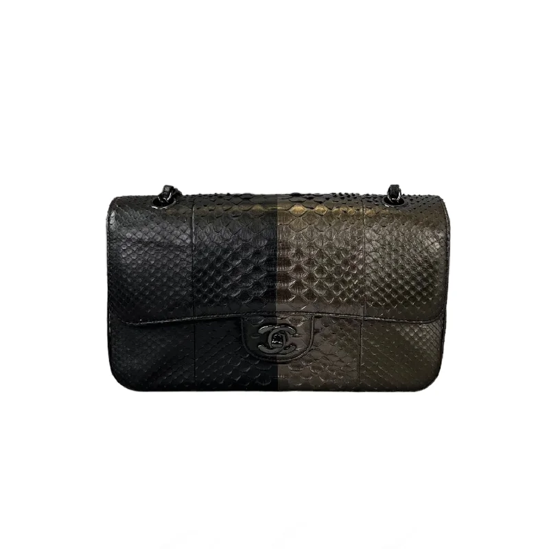 Chanel Medium Tote Bag for Office LadiesMedium Two Tone Snakeskin in Black and Grey Colour BHW