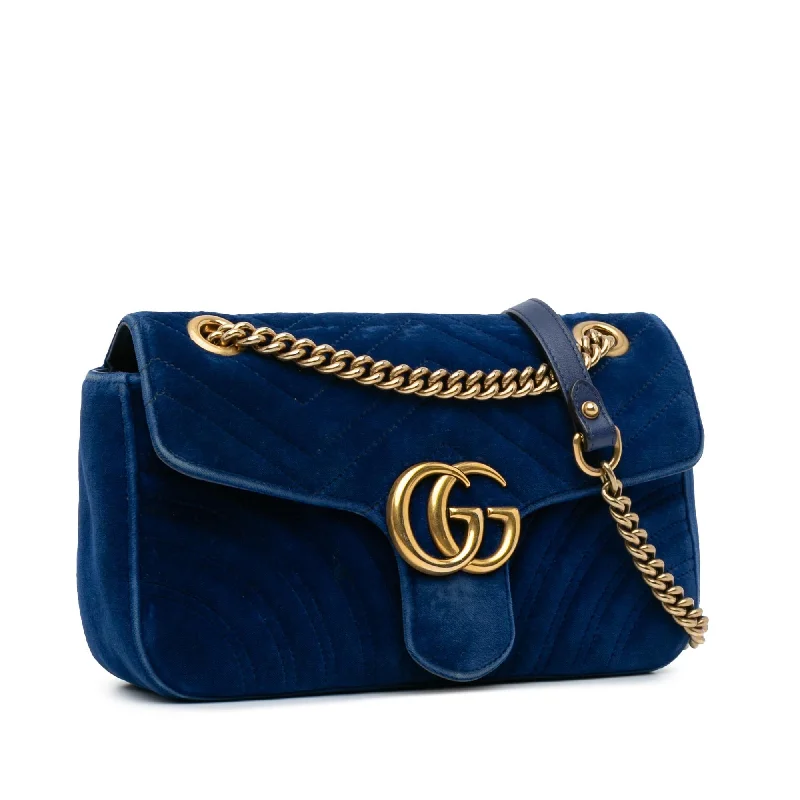 Gucci tote bags for women with a printed Gucci logoGucci Mini GG Marmont Matelasse Velvet Crossbody J4w2zv)