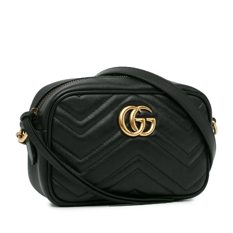 Women Gucci Sylvie bags with a monogram - embossed leatherGucci Mini GG Marmont Matelasse Crossbody Bag FuNYR9)