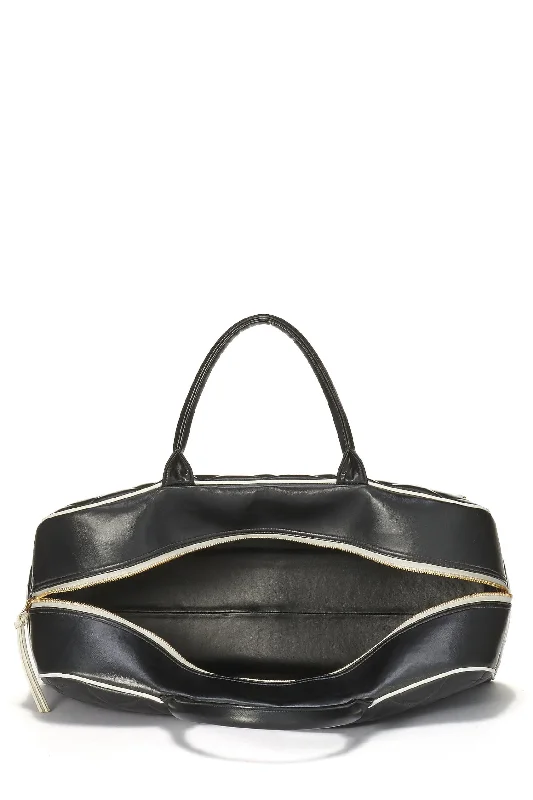 Chanel bags available at online luxury retaileChanel,  Black Quilted Calfskin Bowler Large, Black