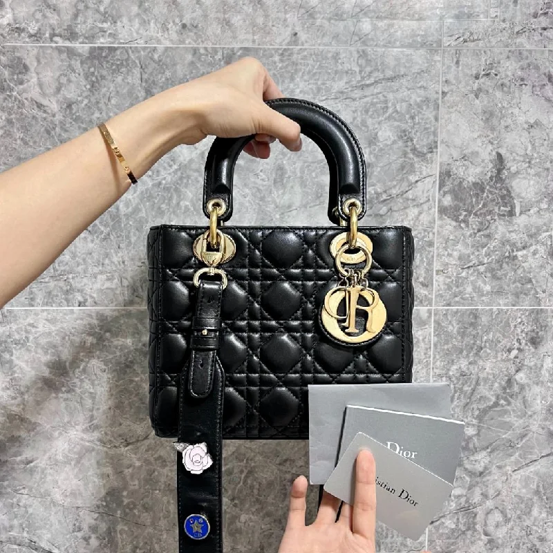 Christian Dior crossbody bags with a front - flap pocket for easy accessLady Small My ABC Black Lambskin