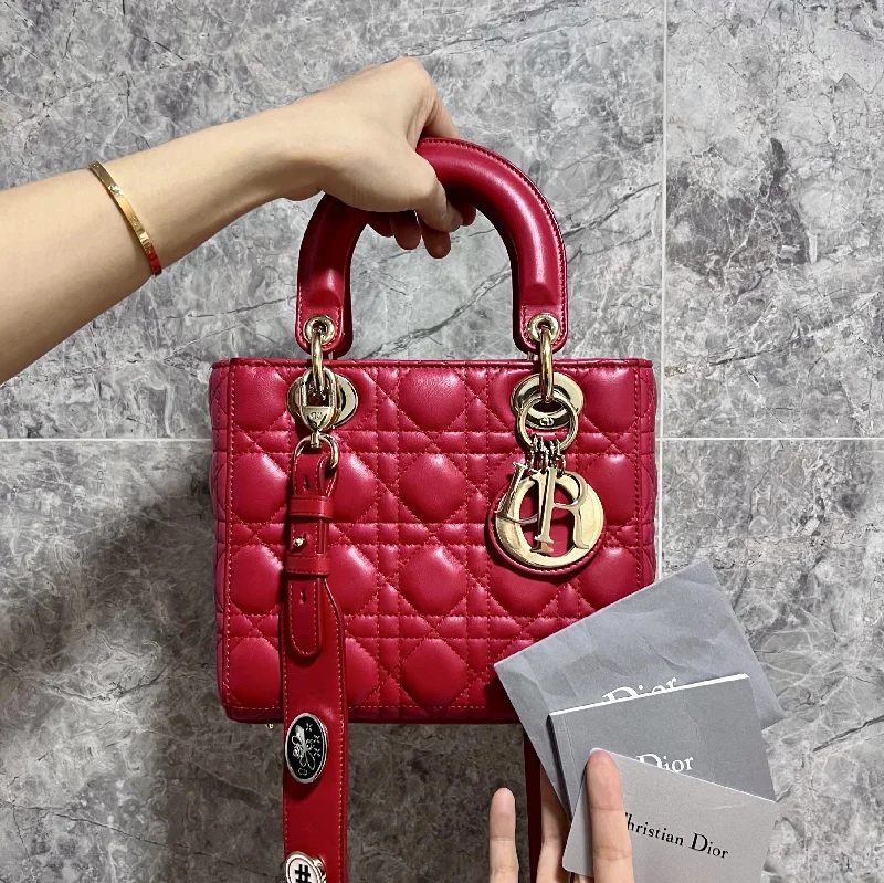 Christian Dior bags with a quilted pattern and gold - toned hardwareLady Small MyABC Red GHW Lambskin