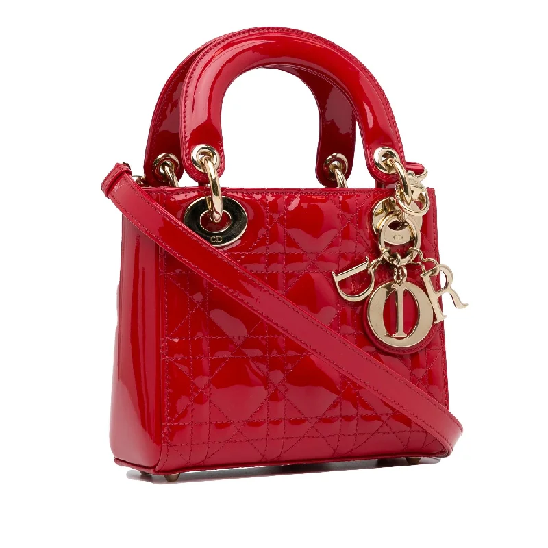 Christian Dior crossbody bags with a front - flap pocket for easy accessDior Mini Patent Cannage Lady Dior (P63Gtn)